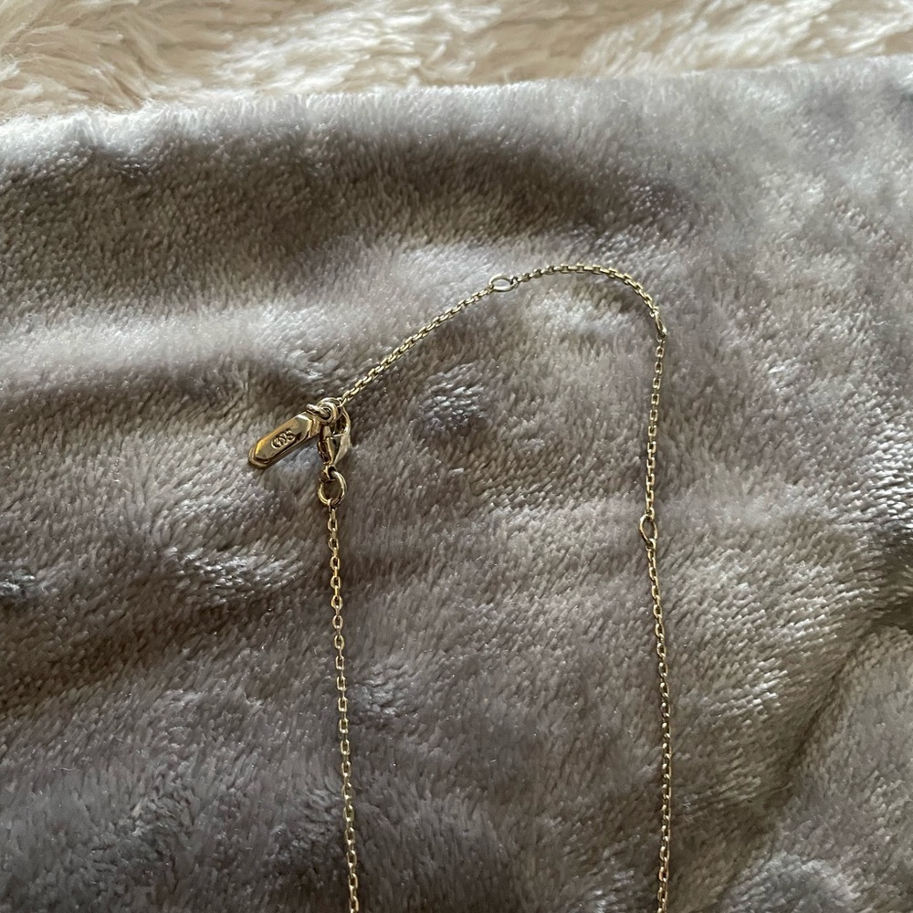 S&D Gold Chain Necklace with Yellow Triangle Pendant - Picture 2 of 2